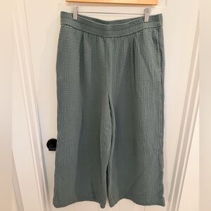 Madewell Wide Leg Gauze Pants in Sage Green